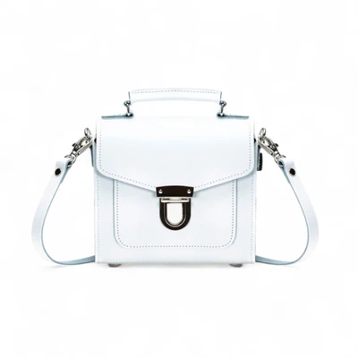Handmade Leather Sugarcube Handbag - White-0