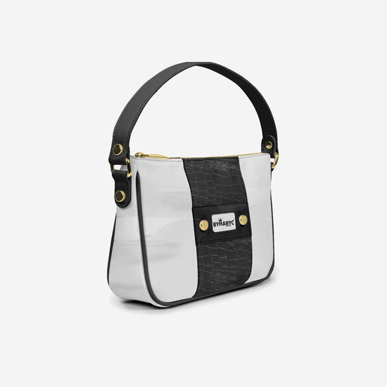 Handbag BYMANYC ® New York – Couture Vegan Vertical Band in Midnight Gold-1