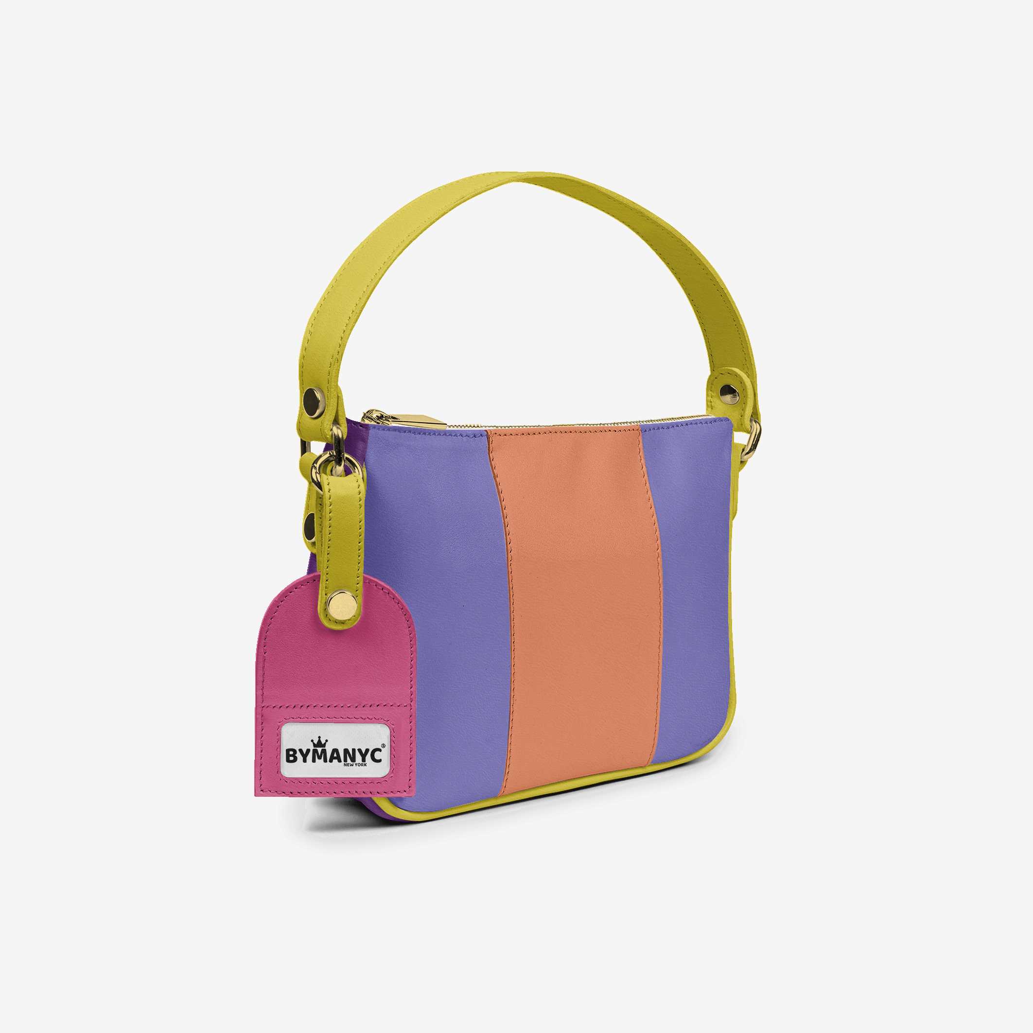 Handbag BYMANYC ® New York – Luxe Pendant Vertical Band in Emerald & Silver-1