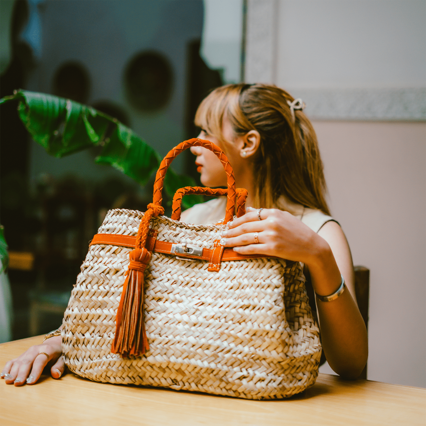 Handbag Wicker Hermen-0